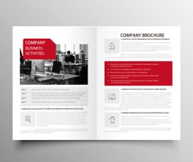 Red styles business brochure template vector 07