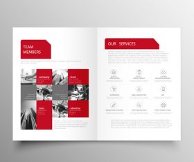 Red styles business brochure template vector 09