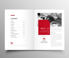 Red styles business brochure template vector 10