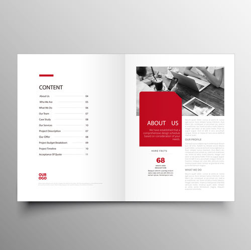 Red styles business brochure template vector 10