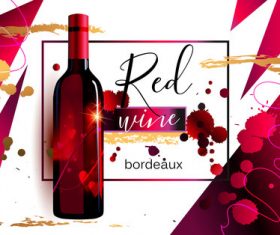 Red wine poster template vector material 01