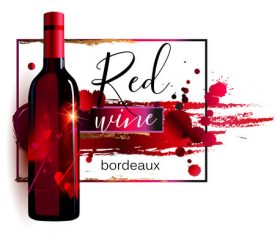 Red wine poster template vector material 04