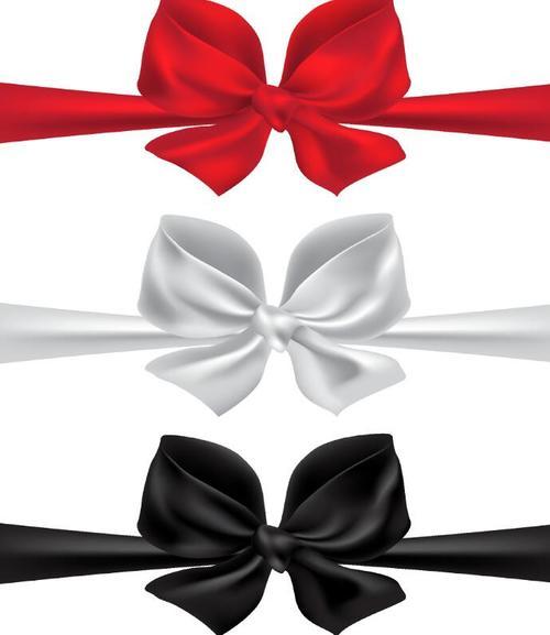 Red with black and white bows illustration vector free download