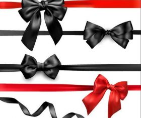 Red with black bows illustration vector 01