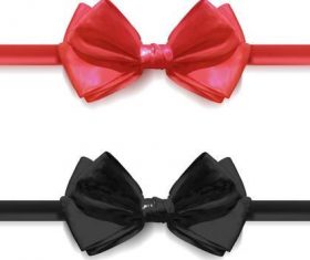 Red with black bows illustration vector 02