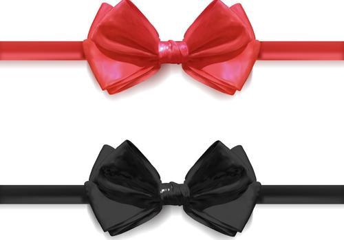 Red with black bows illustration vector 02