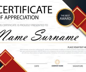 Blue certificate template design vectors 06 free download