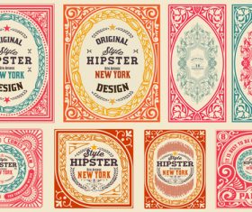 Retro styles hipster labels vectors 01