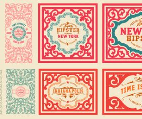 Retro styles hipster labels vectors 02