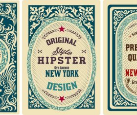 Retro styles hipster labels vectors 03