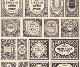 Retro styles hipster labels vectors 05