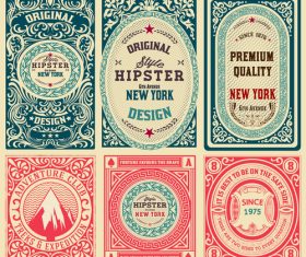 Retro styles hipster labels vectors 06