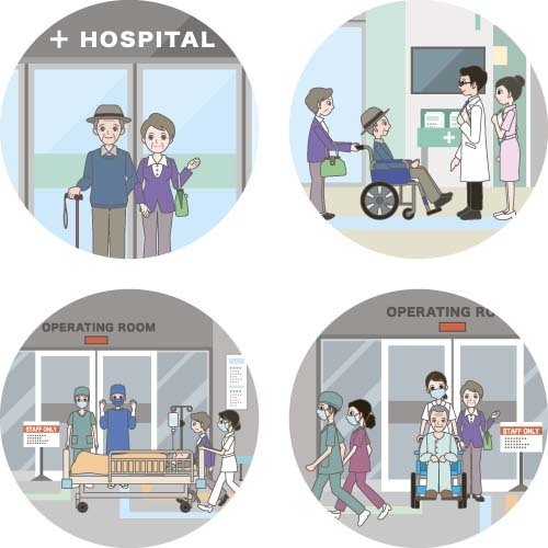 Round hospital icons vector 01