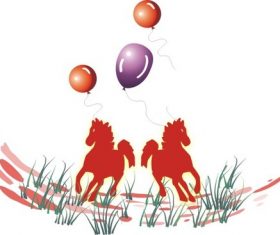 Running horse vector