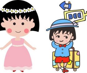 Sakura momoko cartoon character vector