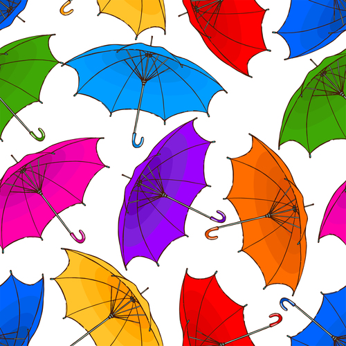 Seamless pattern umbrella vector material