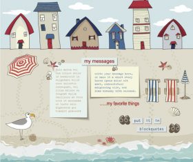 Seaside blog template design vector