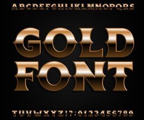 Shining golden number with alphabet vector