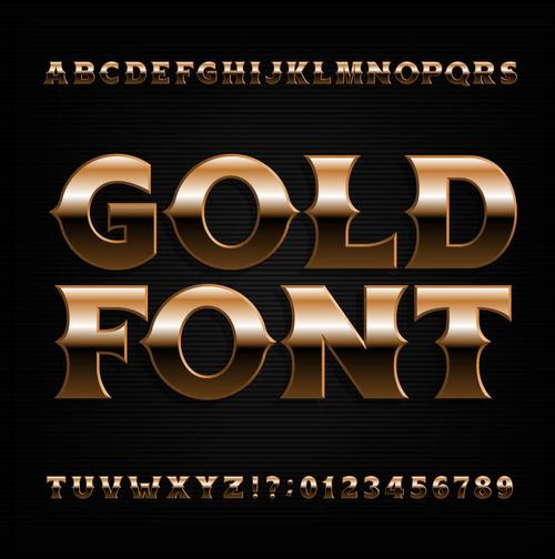 Shining golden number with alphabet vector