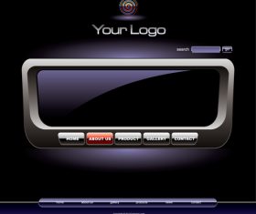 Shiny wedsite banner with menu button vector