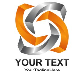 Silver with orange company logo vector 01