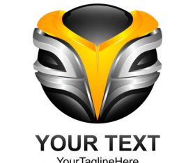 Silver with orange company logo vector 02