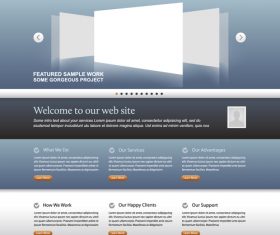 Simple business website template vector