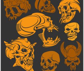 Skull head pattern for t-shirt vector 01