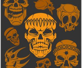 Skull head pattern for t-shirt vector 02