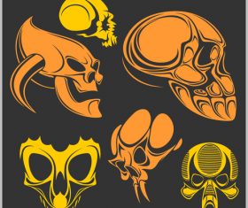 Skull head pattern for t-shirt vector 03