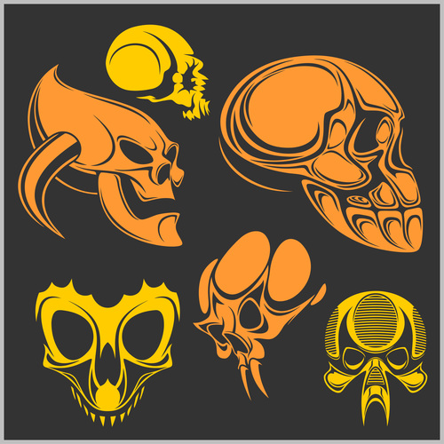 Skull head pattern for t-shirt vector 03