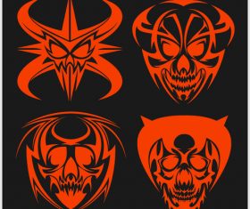 Skull head pattern for t-shirt vector 04