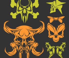 Skull head pattern for t-shirt vector 05