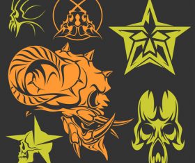 Skull head pattern for t-shirt vector 06