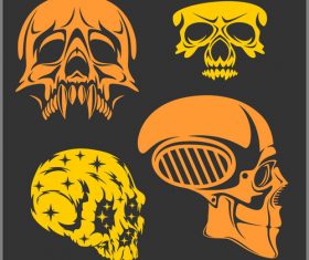 Skull head pattern for t-shirt vector 07