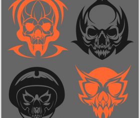 Skull head pattern for t-shirt vector 08