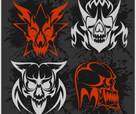 Skull head pattern for t-shirt vector 09