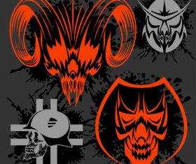 Skull head pattern for t-shirt vector 10