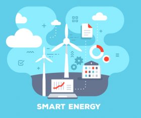 Smart energy flat template vector