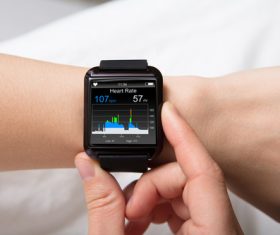 Smart watch motion monitoring Stock Photo 01