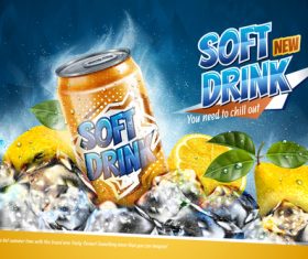 Soft drink advertising poster vector 01