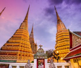 Solemn and magnificent Buddhist architecture Stock Photo 04