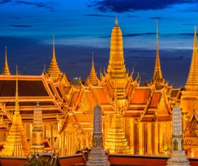 Solemn and magnificent Buddhist architecture Stock Photo 06