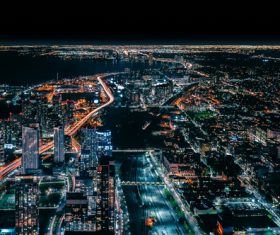Sparkling modern urban scenery from height Stock Photo