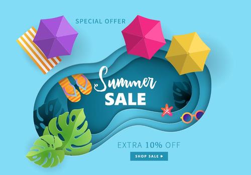 Special offer summer sale background vector free download