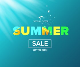 Special offere sale summer poster vector 02