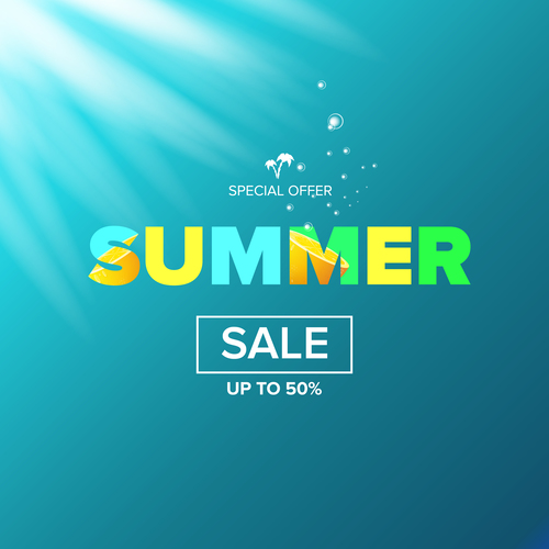 Special offere sale summer poster vector 02