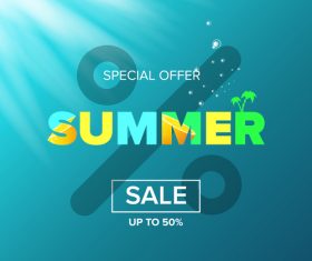 Special offere sale summer poster vector 03