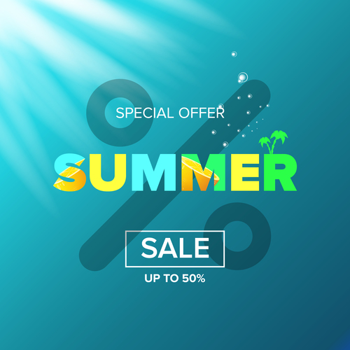Special offere sale summer poster vector 03