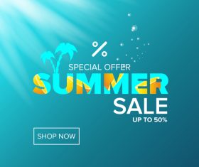 Special offere sale summer poster vector 04